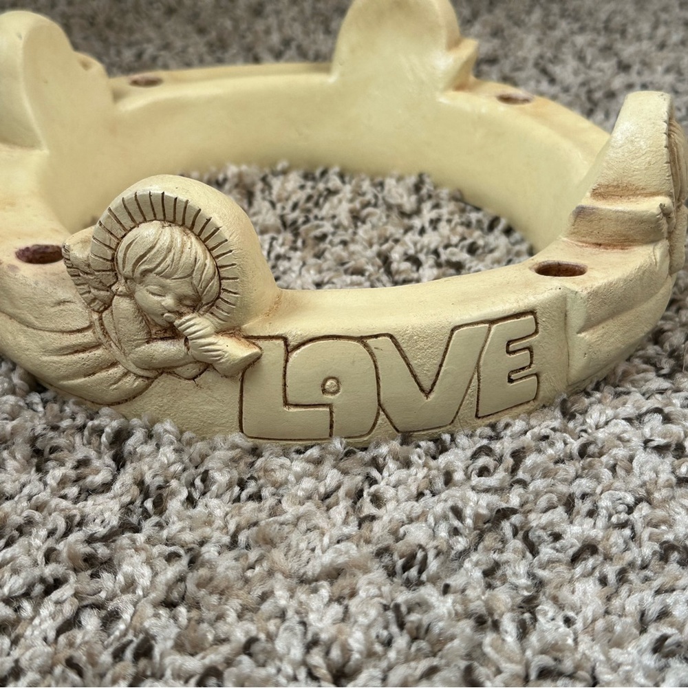 Vintage 70s Advent Wreath Angle Hope Peace Joy Love